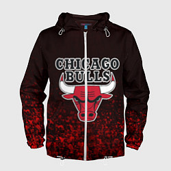 Ветровка с капюшоном мужская CHICAGO BULLS, цвет: 3D-белый