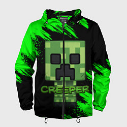 Ветровка с капюшоном мужская MINECRAFT CREEPER, цвет: 3D-черный