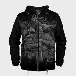 Ветровка с капюшоном мужская Викинг, цвет: 3D-черный