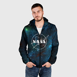 Ветровка с капюшоном мужская NASA, цвет: 3D-черный — фото 2