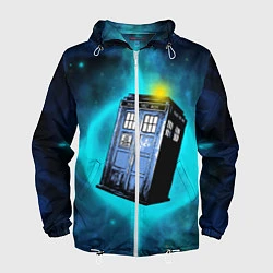 Ветровка с капюшоном мужская Doctor Who, цвет: 3D-белый