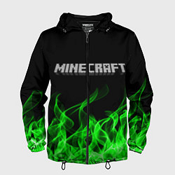 Ветровка с капюшоном мужская MINECRAFT FIRE, цвет: 3D-черный