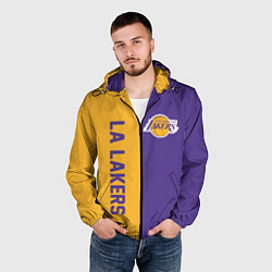 Ветровка с капюшоном мужская LA LAKERS, цвет: 3D-черный — фото 2