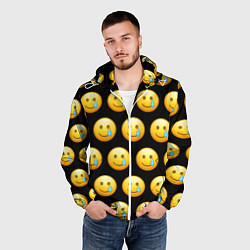 Ветровка с капюшоном мужская New Emoji, цвет: 3D-белый — фото 2