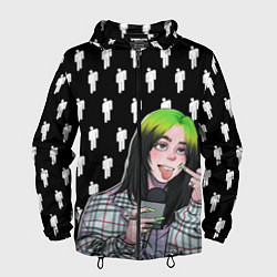 Ветровка с капюшоном мужская Billie Eilish, цвет: 3D-черный