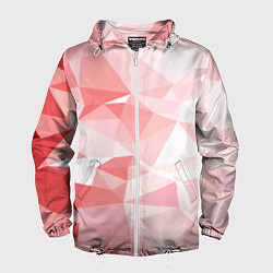 Ветровка с капюшоном мужская Pink abstraction, цвет: 3D-белый