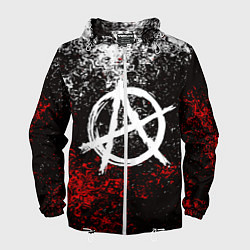 Ветровка с капюшоном мужская АНАРХИЯ, цвет: 3D-белый