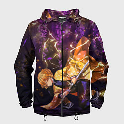 Ветровка с капюшоном мужская KIMETSU NO YAIBA, цвет: 3D-черный