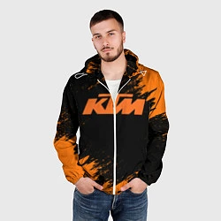 Ветровка с капюшоном мужская KTM, цвет: 3D-белый — фото 2