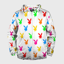 Ветровка с капюшоном мужская PLAYBOY, цвет: 3D-белый