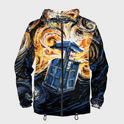 Ветровка с капюшоном мужская Van Gogh Tardis, цвет: 3D-черный
