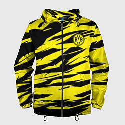 Ветровка с капюшоном мужская FC Borussia, цвет: 3D-черный