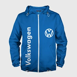 Ветровка с капюшоном мужская Volkswagen, цвет: 3D-белый