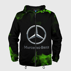 Ветровка с капюшоном мужская Mercedes, цвет: 3D-черный