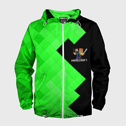 Ветровка с капюшоном мужская MINECRAFT, цвет: 3D-белый