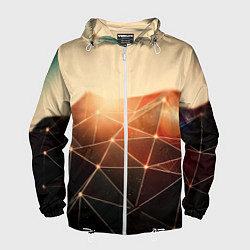 Ветровка с капюшоном мужская ABSTRACT DIGITAL, цвет: 3D-белый