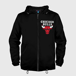 Ветровка с капюшоном мужская CHICAGO BULLS, цвет: 3D-черный