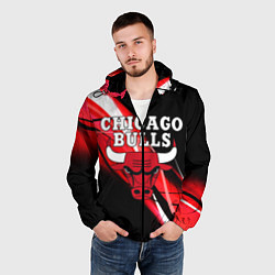 Ветровка с капюшоном мужская CHICAGO BULLS, цвет: 3D-черный — фото 2
