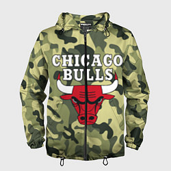 Ветровка с капюшоном мужская CHICAGO BULLS, цвет: 3D-черный