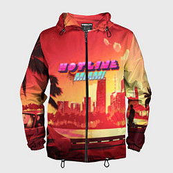 Ветровка с капюшоном мужская HOTLINE MIAMI, цвет: 3D-черный