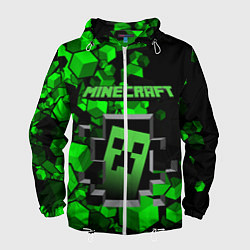 Ветровка с капюшоном мужская Minecraft, цвет: 3D-белый