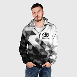 Ветровка с капюшоном мужская TOYOTA, цвет: 3D-черный — фото 2
