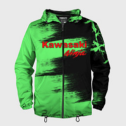 Ветровка с капюшоном мужская Kawasaki, цвет: 3D-черный