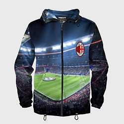 Ветровка с капюшоном мужская FC MILAN, цвет: 3D-черный