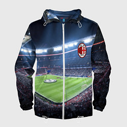 Ветровка с капюшоном мужская FC MILAN, цвет: 3D-белый