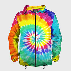 Ветровка с капюшоном мужская TIE-DYE СТЕНА, цвет: 3D-черный