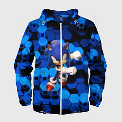Ветровка с капюшоном мужская Sonic, цвет: 3D-белый