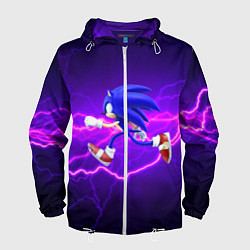 Ветровка с капюшоном мужская Sonic Storm, цвет: 3D-белый