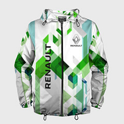 Ветровка с капюшоном мужская Renault, цвет: 3D-черный