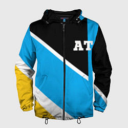 Ветровка с капюшоном мужская Athletic team blue, цвет: 3D-черный