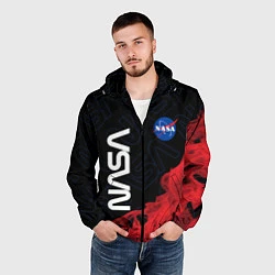 Ветровка с капюшоном мужская NASA НАСА, цвет: 3D-черный — фото 2
