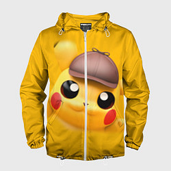 Ветровка с капюшоном мужская Pikachu Pika Pika, цвет: 3D-белый