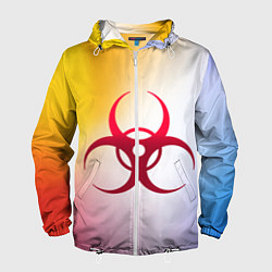 Ветровка с капюшоном мужская Biohazard, цвет: 3D-белый
