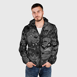 Ветровка с капюшоном мужская CRAZY ANIMALS, цвет: 3D-черный — фото 2
