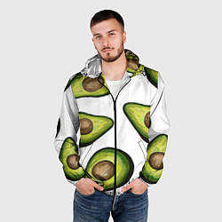 Ветровка с капюшоном мужская Авокадо, цвет: 3D-черный — фото 2