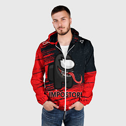 Ветровка с капюшоном мужская AMONG US, цвет: 3D-белый — фото 2