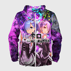 Ветровка с капюшоном мужская Re:Zero Жизнь с нуля, цвет: 3D-белый