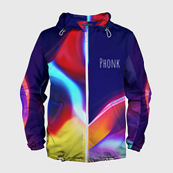 Ветровка с капюшоном мужская Phonk Neon, цвет: 3D-белый