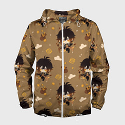 Ветровка с капюшоном мужская Чиби Чжун Ли, цвет: 3D-белый