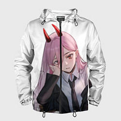 Ветровка с капюшоном мужская Человек Бензопила, цвет: 3D-черный