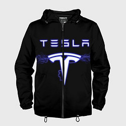 Ветровка с капюшоном мужская TESLA, цвет: 3D-черный