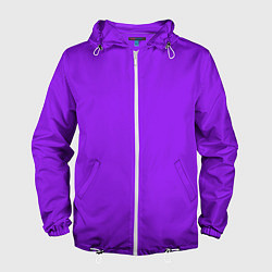 Ветровка с капюшоном мужская Фиолетовый, цвет: 3D-белый