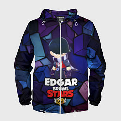 Ветровка с капюшоном мужская BRAWL STARS EDGAR, цвет: 3D-белый