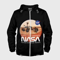 Ветровка с капюшоном мужская NASA - Perseverance, цвет: 3D-белый