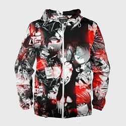 Ветровка с капюшоном мужская ТЕТРАДЬ СМЕРТИ, цвет: 3D-белый