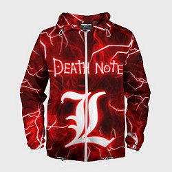 Ветровка с капюшоном мужская ТЕТРАДЬ СМЕРТИ, цвет: 3D-белый